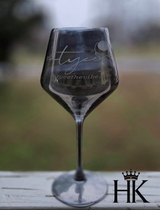 "Gun Smoke" Burgundy Wine Glass (22.8oz)